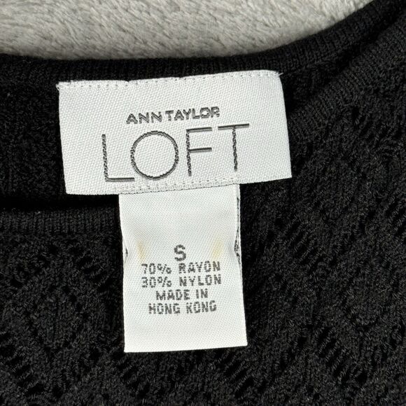 Loft  Sweater Womens Small Black Knit Top Neutral Whimsigoth Dark Fairy‎ Grunge - Picture 7 of 9